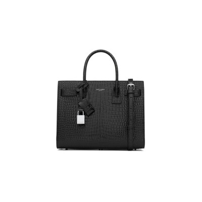 YSL SAC DE JOUR IN CROCODILE-EMBOSSED LEATHER-BABY 421863DND1N1000 (26*20.5*12.5cm)
